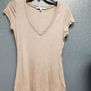 Brown V neck tee